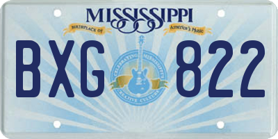 MS license plate BXG822