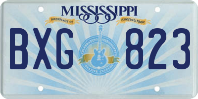MS license plate BXG823