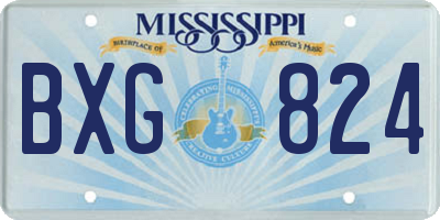 MS license plate BXG824