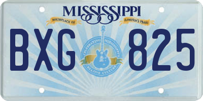MS license plate BXG825