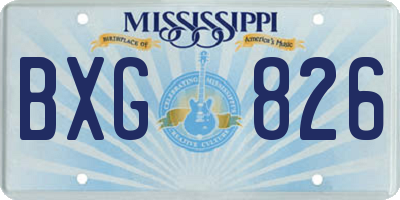MS license plate BXG826