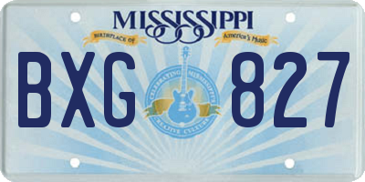 MS license plate BXG827