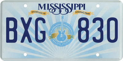 MS license plate BXG830