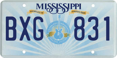 MS license plate BXG831