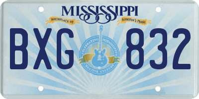 MS license plate BXG832