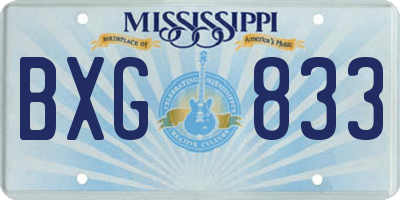 MS license plate BXG833