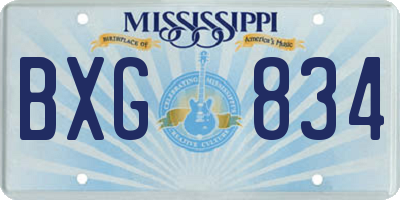MS license plate BXG834