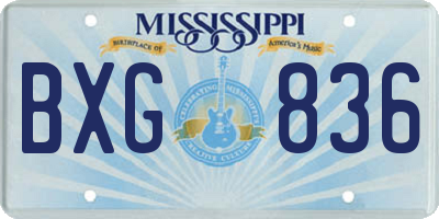 MS license plate BXG836