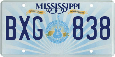 MS license plate BXG838