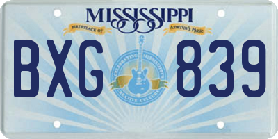 MS license plate BXG839
