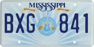 MS license plate BXG841