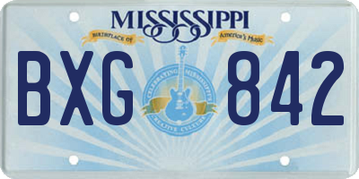 MS license plate BXG842