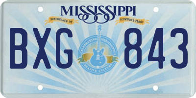 MS license plate BXG843