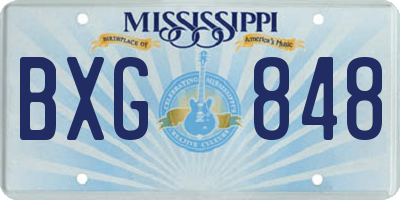 MS license plate BXG848