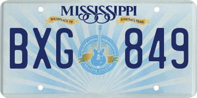 MS license plate BXG849