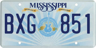 MS license plate BXG851
