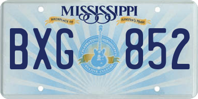 MS license plate BXG852