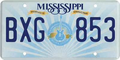 MS license plate BXG853