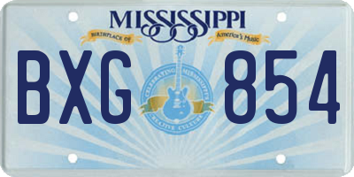 MS license plate BXG854