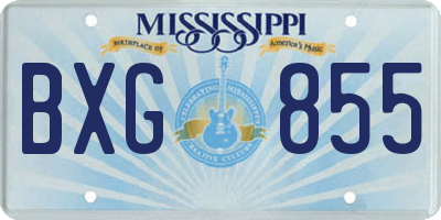 MS license plate BXG855