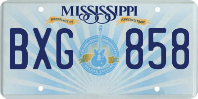 MS license plate BXG858