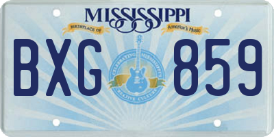 MS license plate BXG859