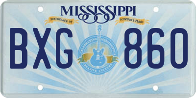 MS license plate BXG860