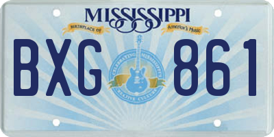 MS license plate BXG861
