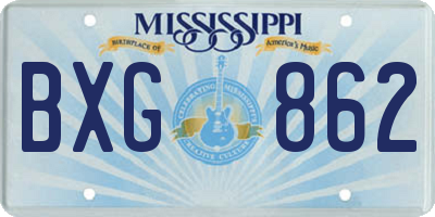 MS license plate BXG862