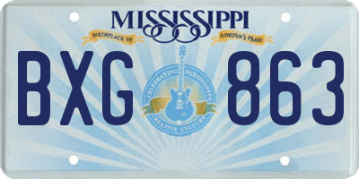 MS license plate BXG863