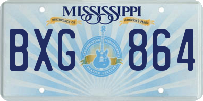 MS license plate BXG864