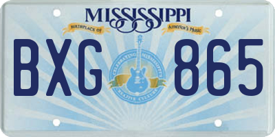 MS license plate BXG865