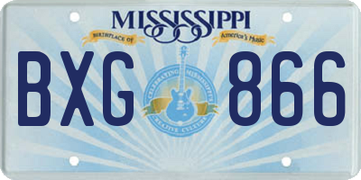 MS license plate BXG866