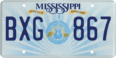MS license plate BXG867