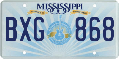 MS license plate BXG868