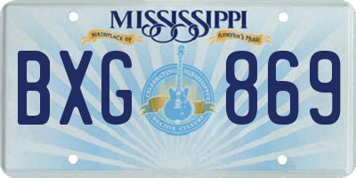 MS license plate BXG869