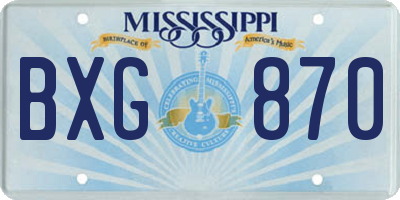 MS license plate BXG870