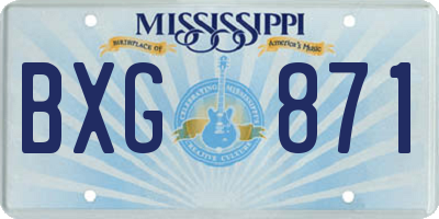 MS license plate BXG871