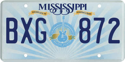 MS license plate BXG872