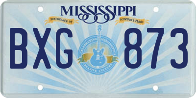 MS license plate BXG873