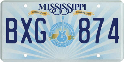 MS license plate BXG874