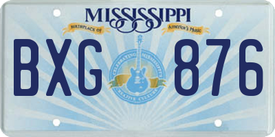 MS license plate BXG876