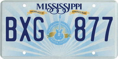 MS license plate BXG877