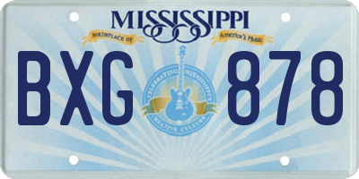 MS license plate BXG878
