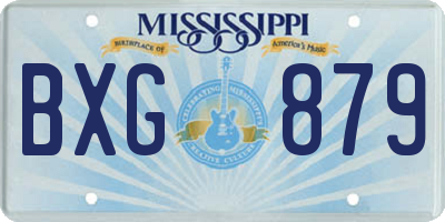MS license plate BXG879