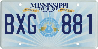 MS license plate BXG881