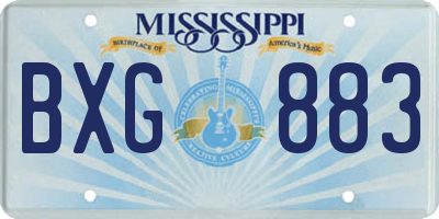 MS license plate BXG883