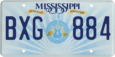 MS license plate BXG884