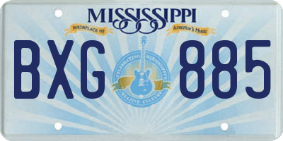 MS license plate BXG885