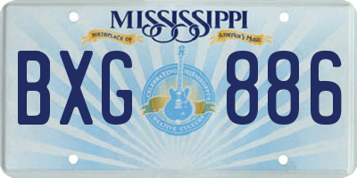 MS license plate BXG886